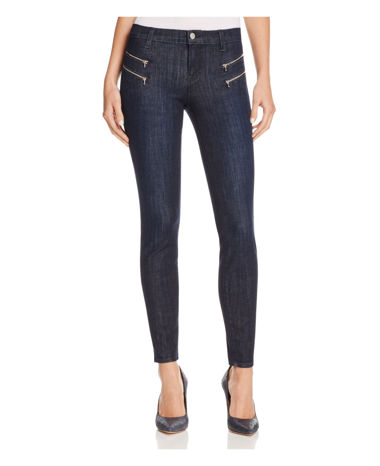 J brand Carina Double Zip Pocket Skinny Jeans In Resolute in Blue | Lyst
