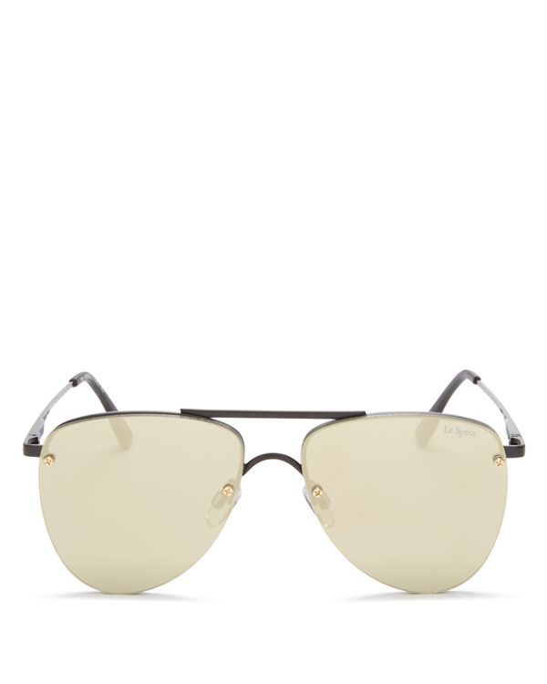 Le specs The Prince Frameless Mirrored Aviator Sunglasses, 57mm in ...
