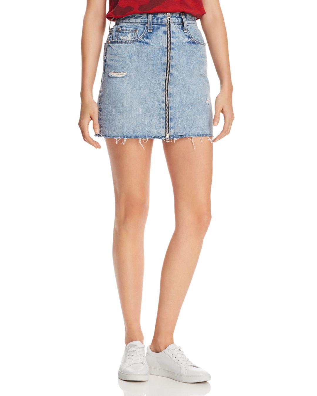 Lyst Rag & Bone Anna Zipfront Denim Skirt in Blue Save 25