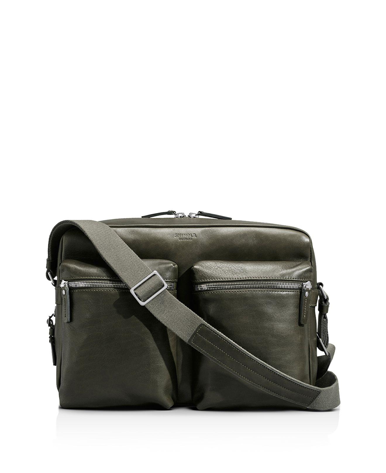 Lyst - Shinola Zip Top Messenger Bag in Green for Men