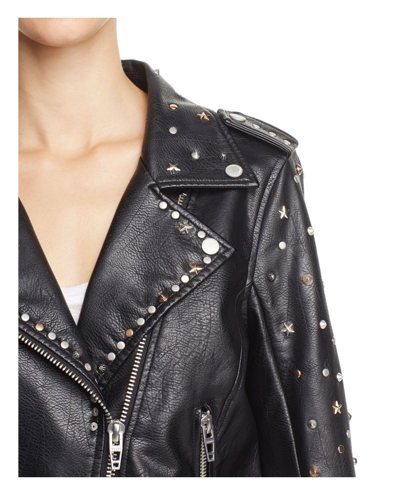 Lyst - Blank Nyc Studded Faux Leather Motorcycle Jacket in Black