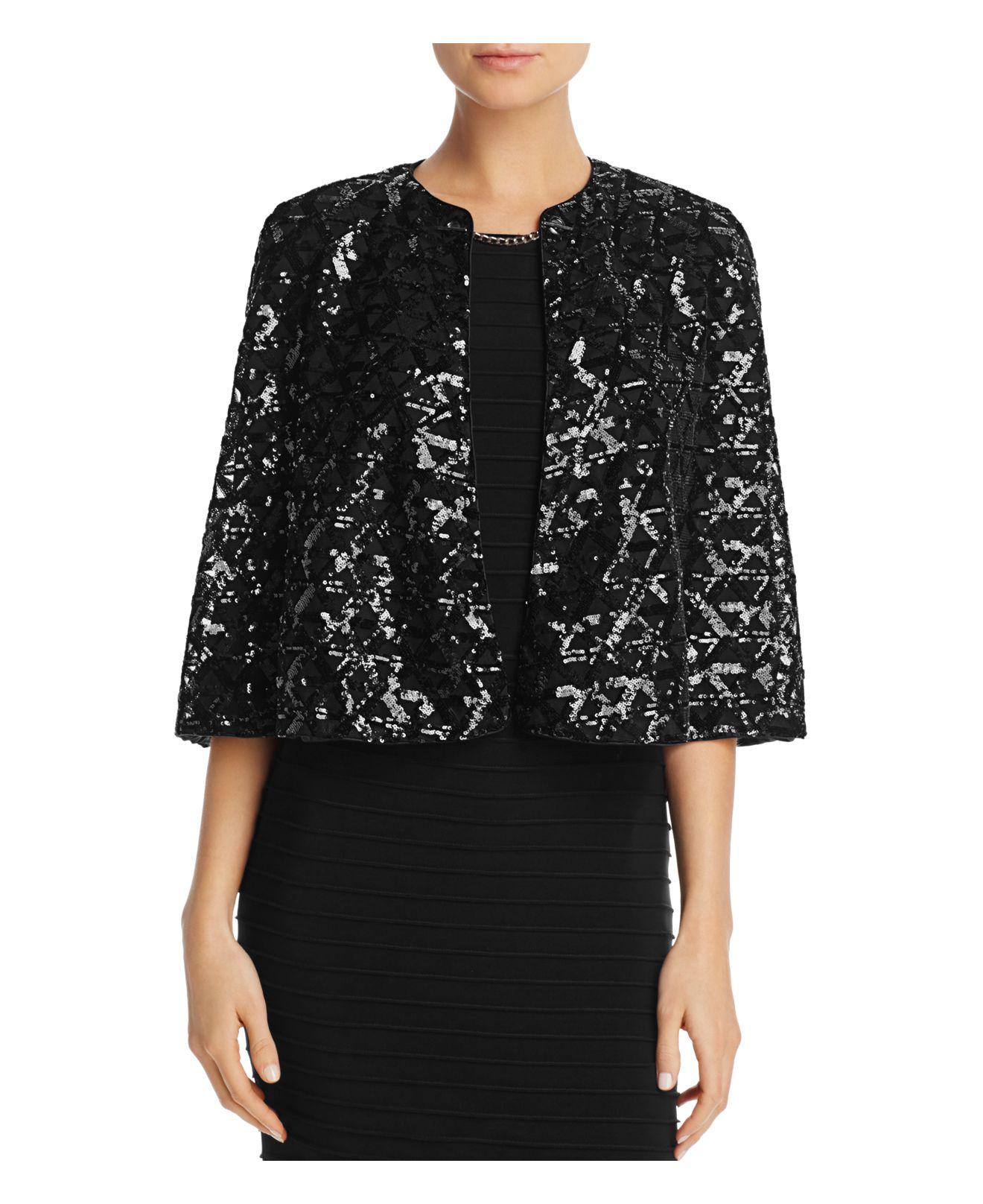 Lyst Laundry by Shelli Segal Sequin Capelet in Black