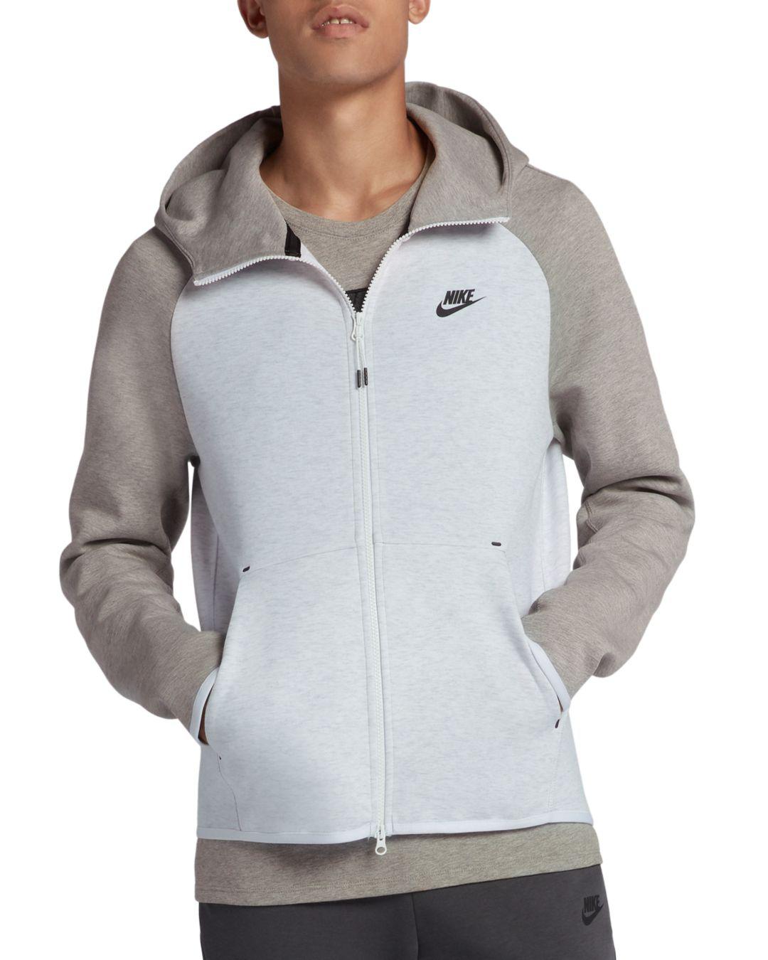 Lyst - Nike Tech Fleece Color-block Hoodie in Gray for Men