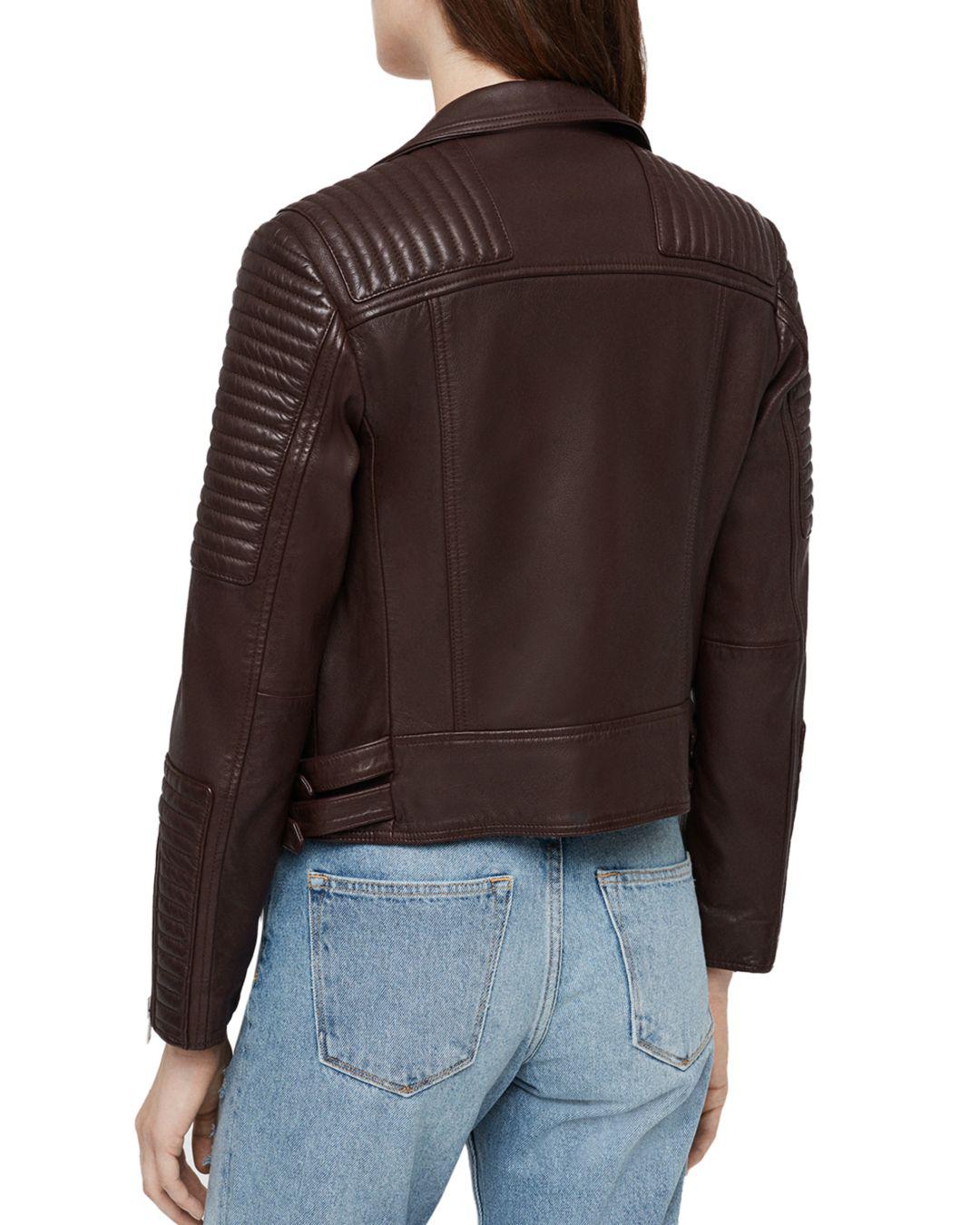 Lyst Allsaints Estella Quilted Leather Biker Jacket