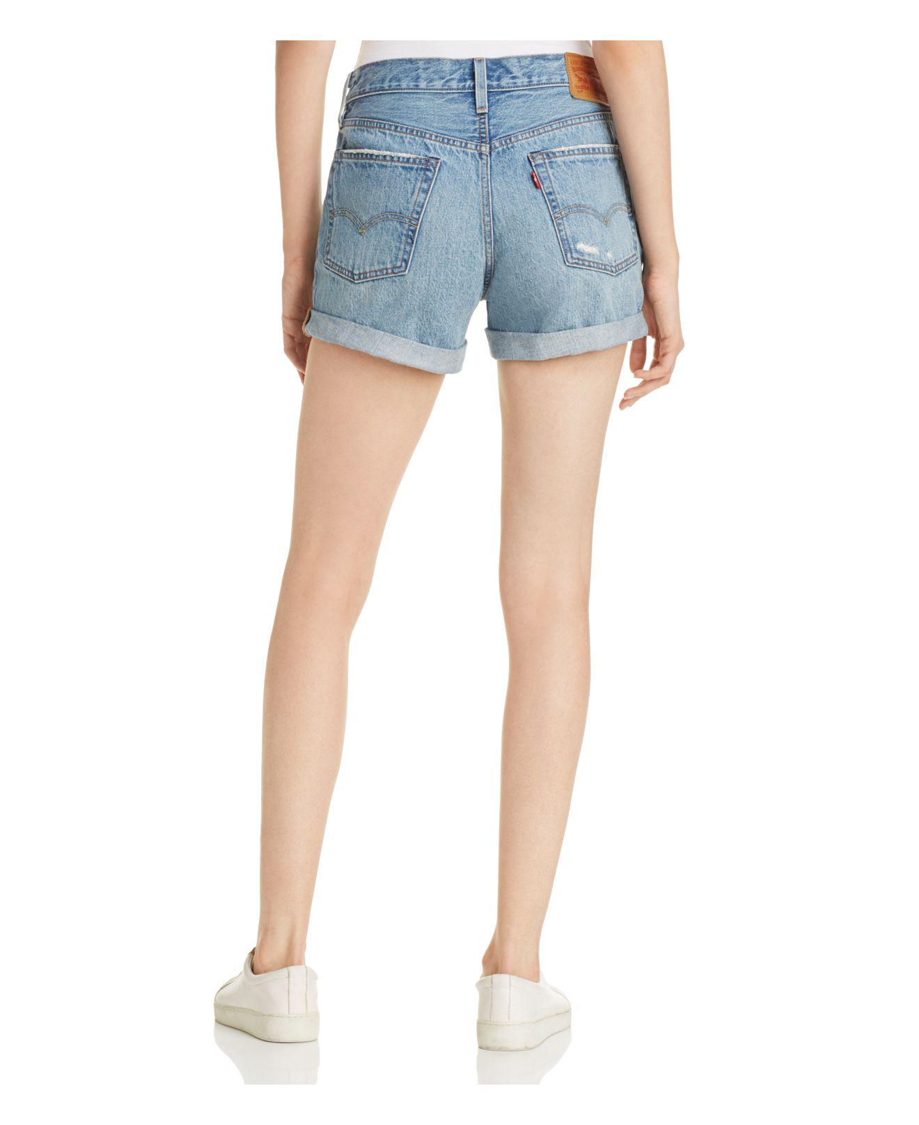 levi's 501 long shorts north beach blues