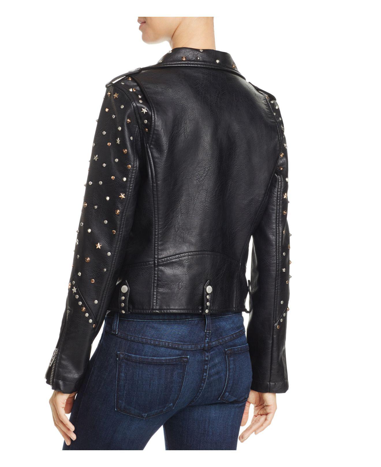 Lyst - Blank Nyc Studded Faux Leather Motorcycle Jacket in Black