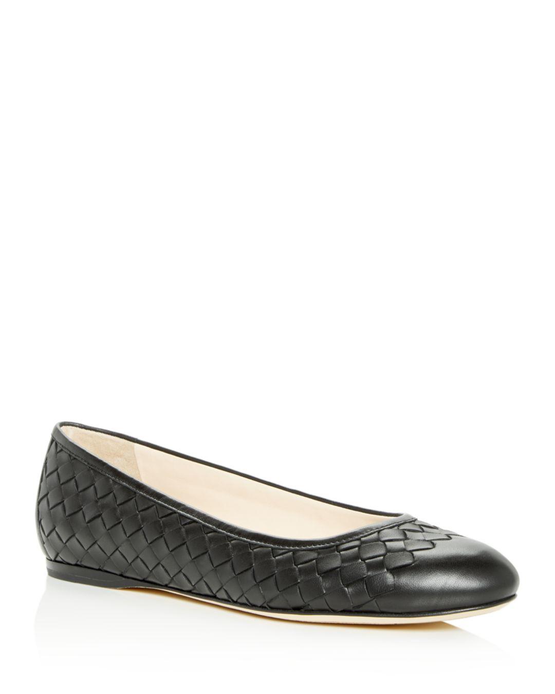 Bottega Veneta Women's Woven Ballet Flats in Nero (Black) - Lyst