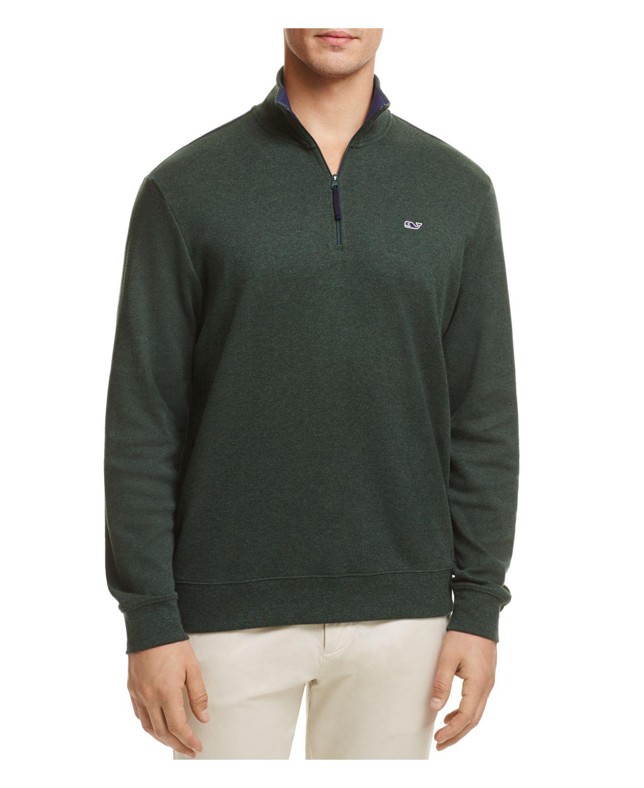 Lyst - Vineyard Vines Quarter-zip Cotton Sweater in Green for Men