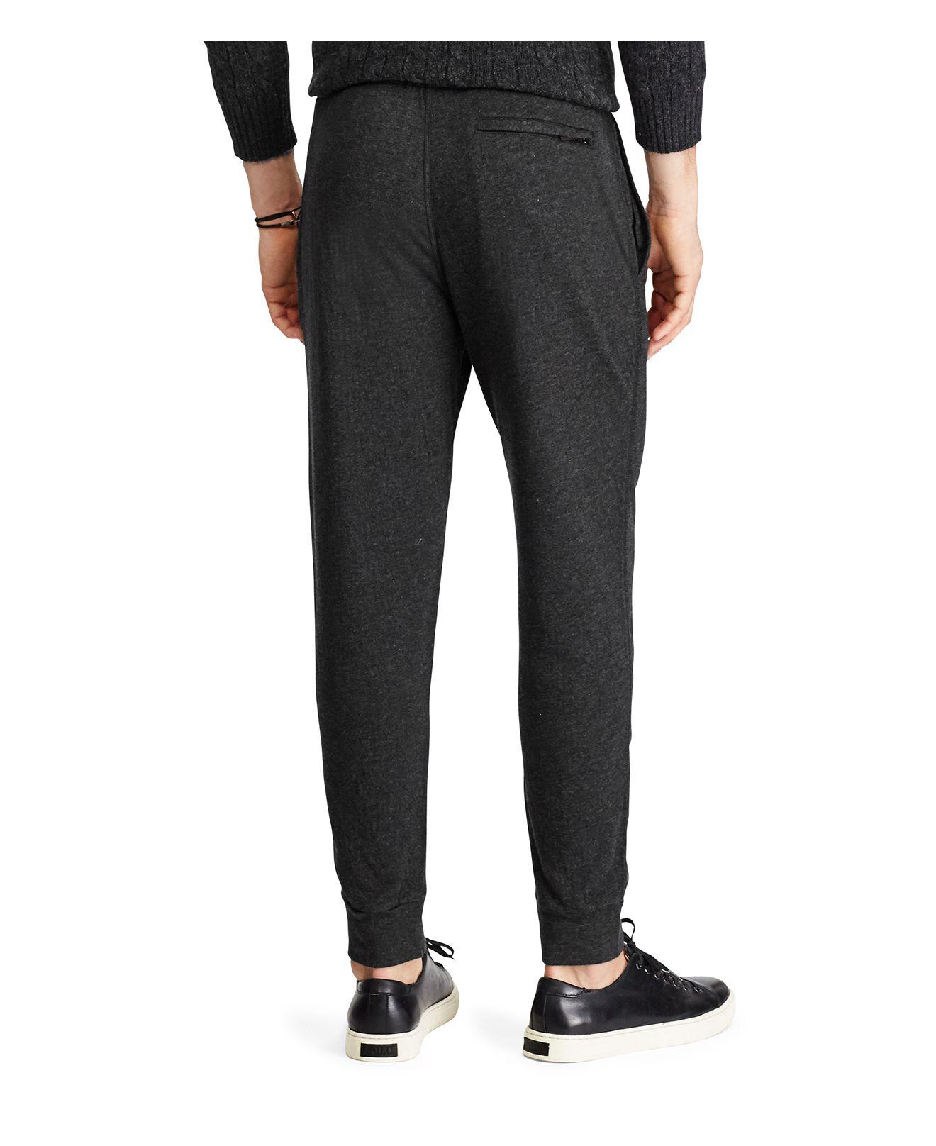 Lyst - Polo ralph lauren Tapered Knit Jogger Pants in Black for Men