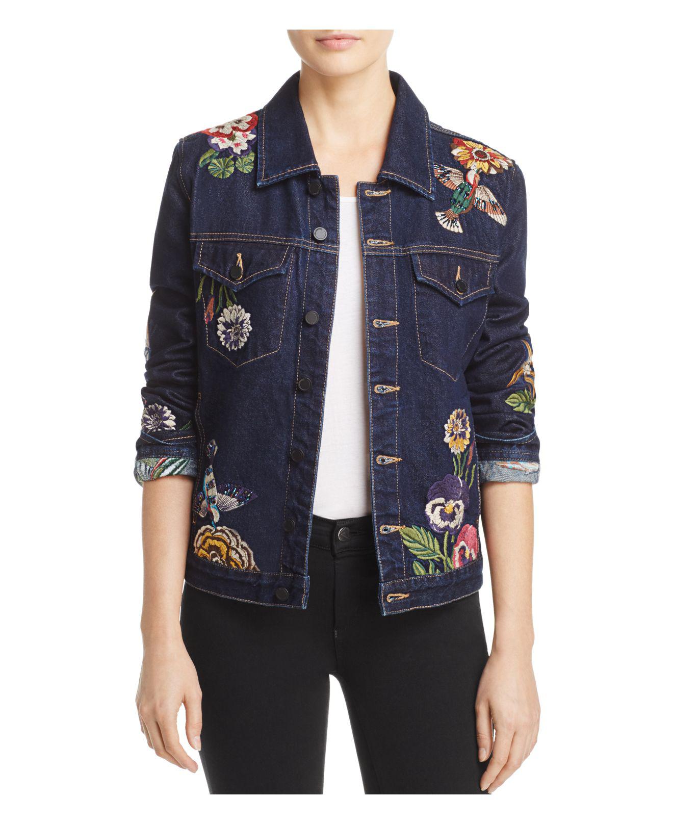 Blank NYC Embroidered Denim Jacket in Blue - Lyst