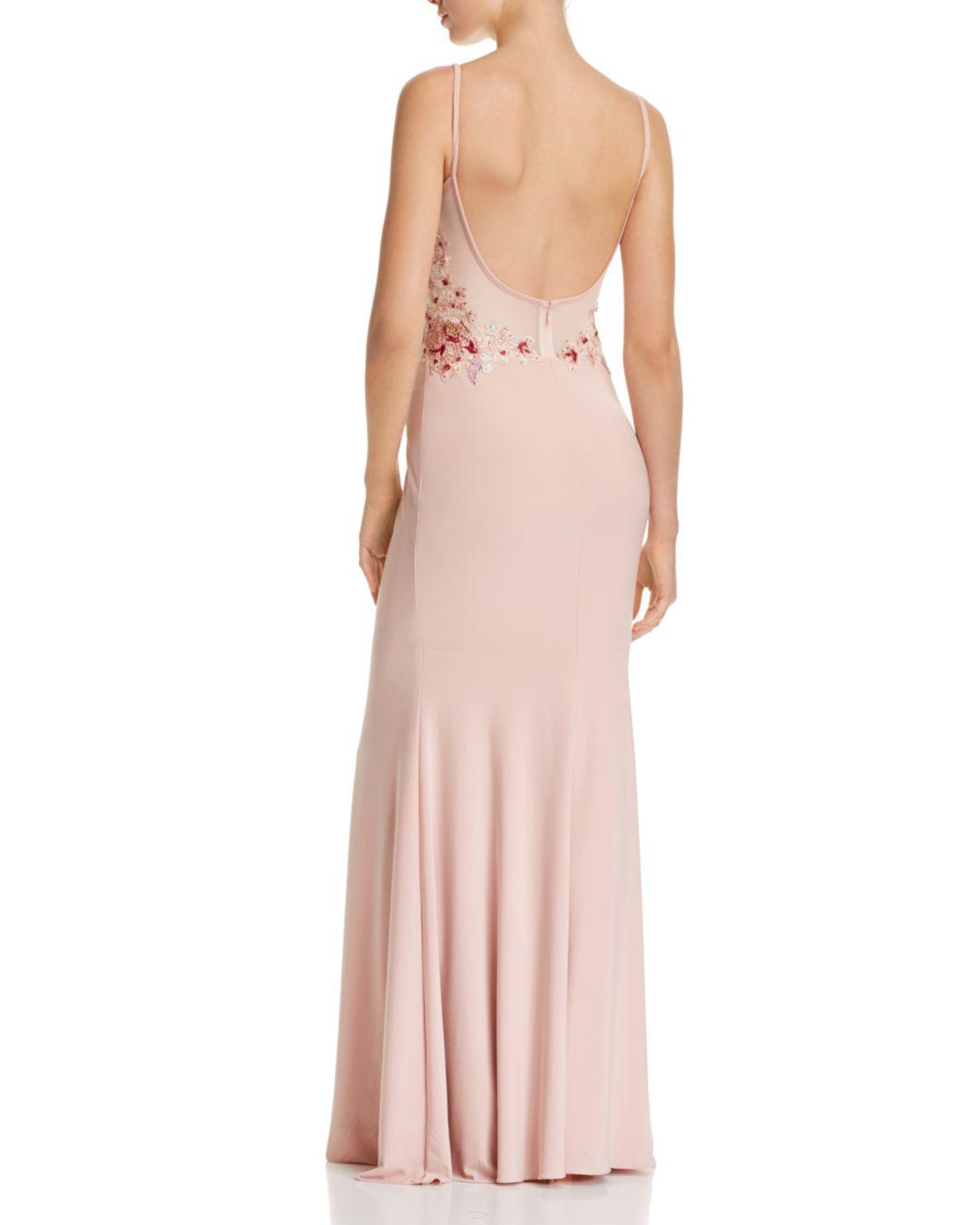 Betsy adam embellished bodice gown in blush pink lyst