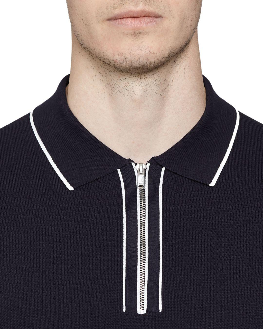half zip polo shirt mens