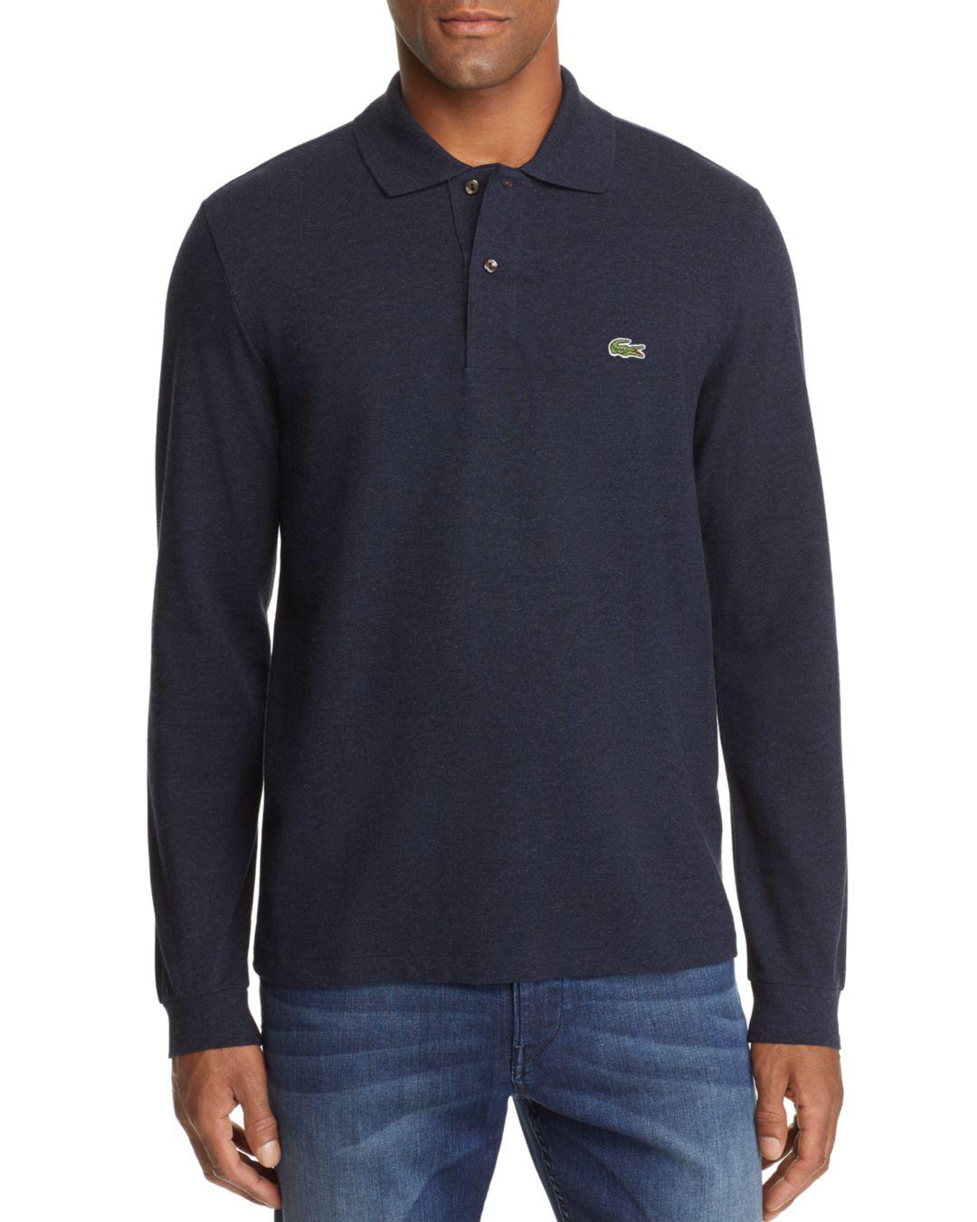 Lyst - Lacoste Long Sleeve Polo Shirt in Blue for Men - Save 48. ...