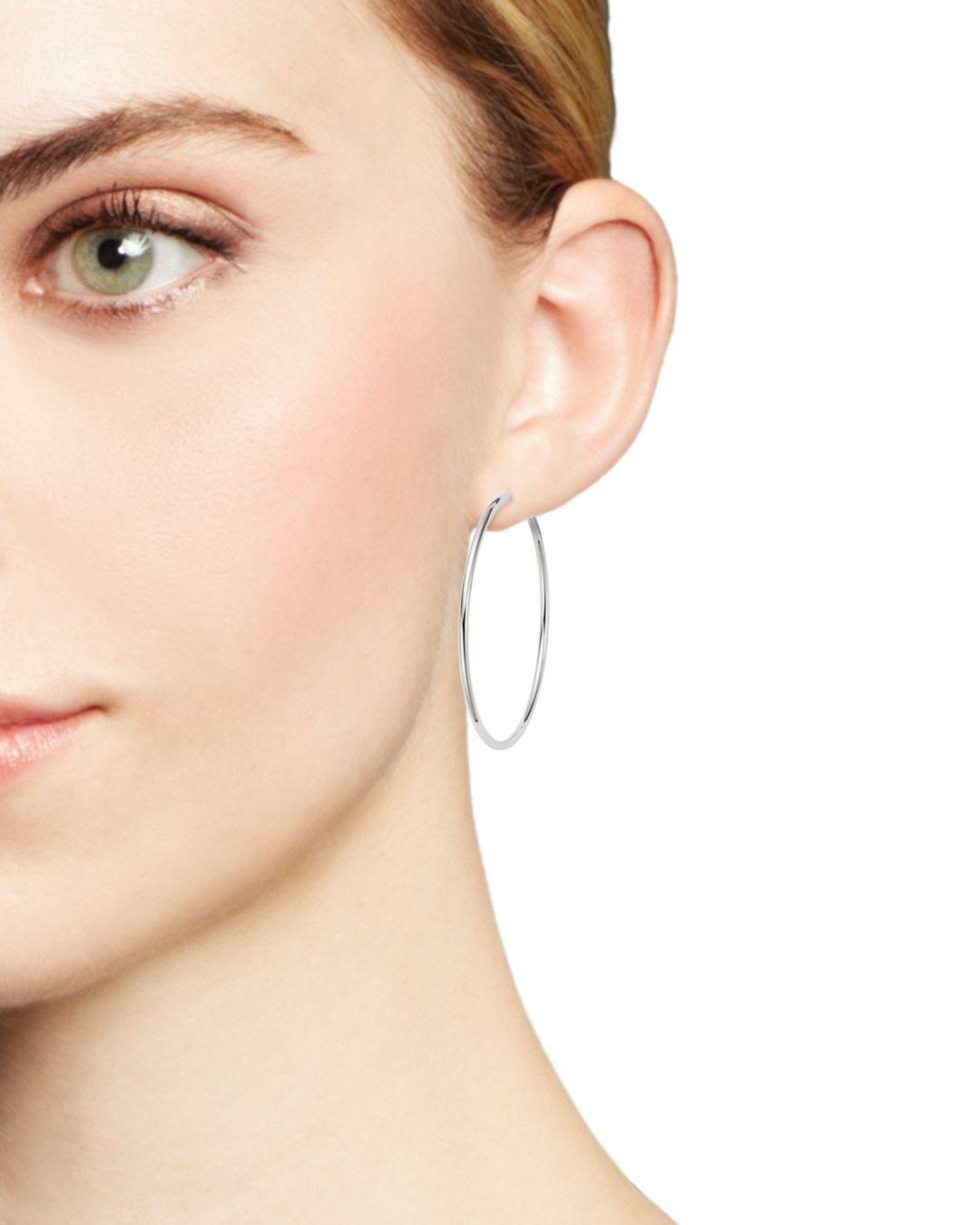 Lyst Bloomingdale S 14k White Gold Endless Hoop Earrings In