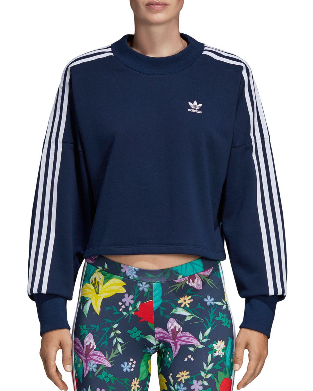 adidas blue floral hoodie