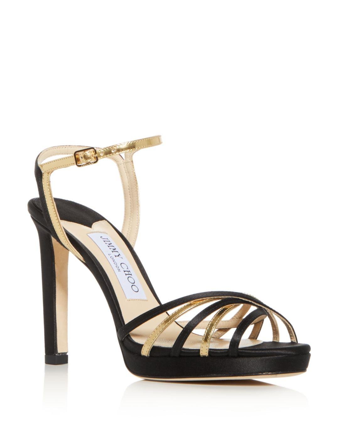 high heel platform sandals black