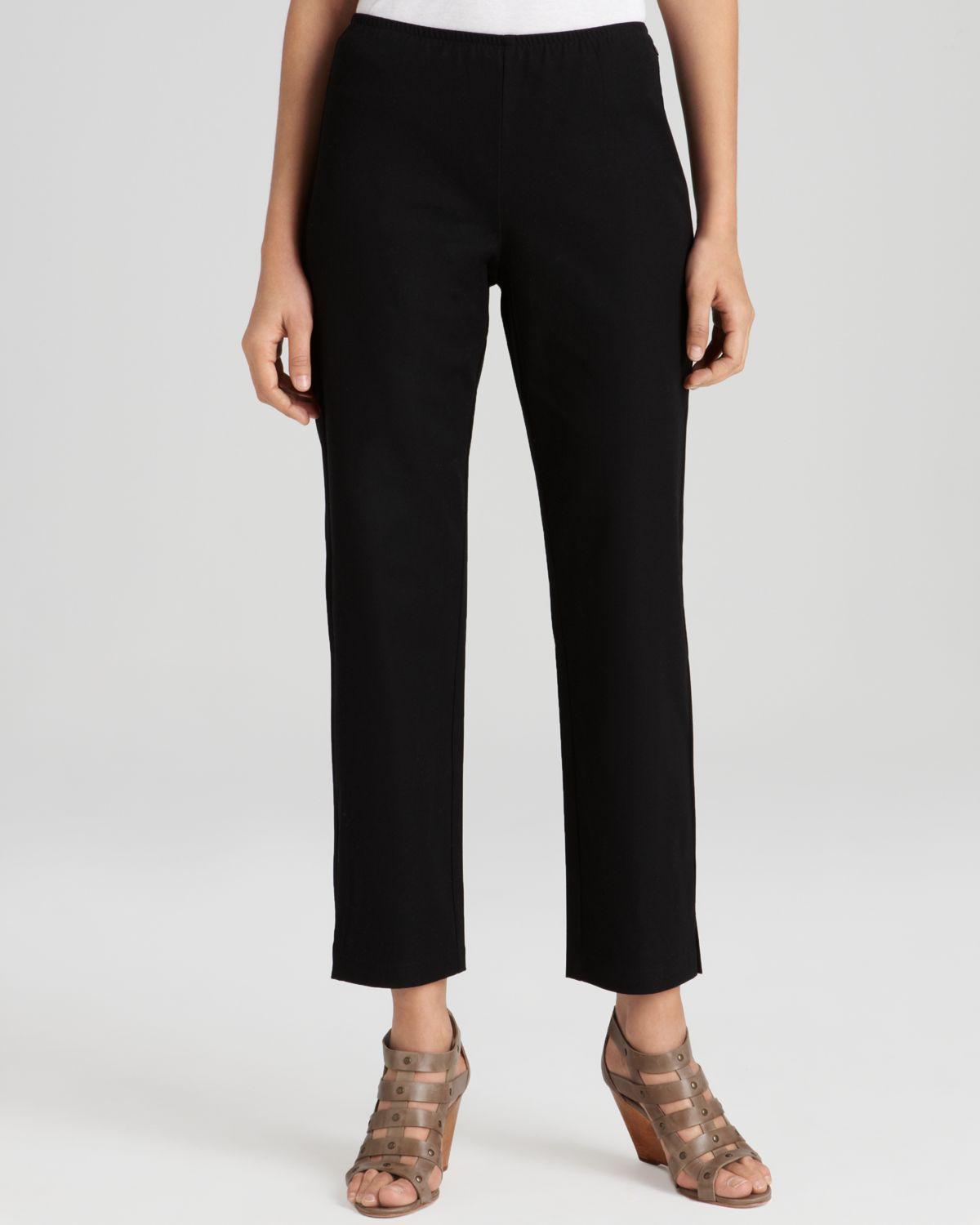 Lyst - Eileen fisher Slim Pants With Side Zip in Black - Save 41%