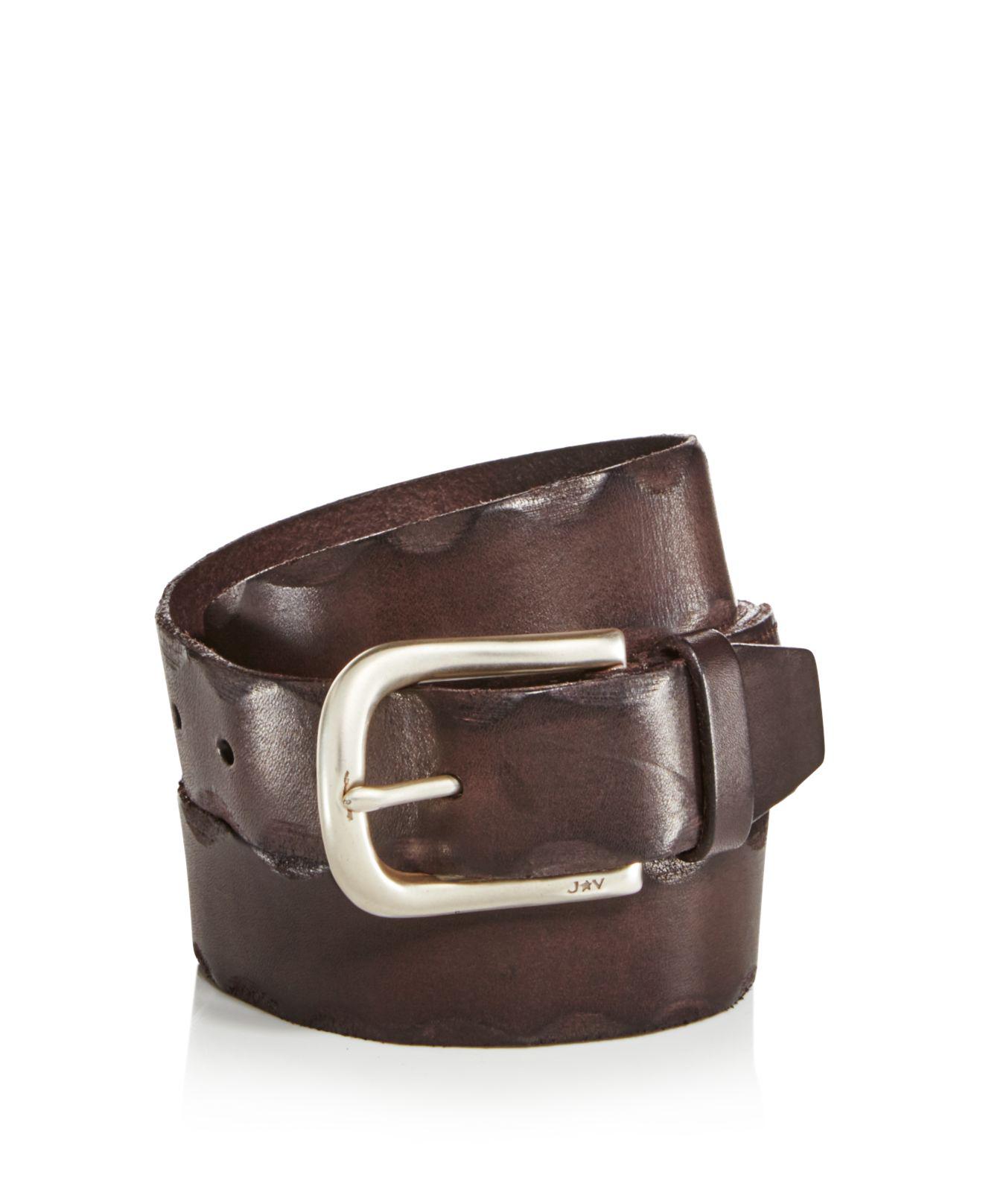 Lyst John Varvatos Scalloped Edge Belt in Brown for Men