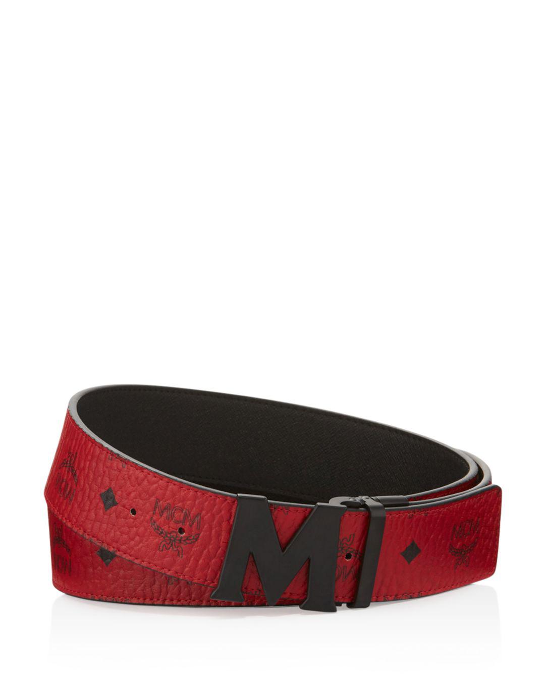Lyst Mcm Reversible Signature Belt in Red for Men