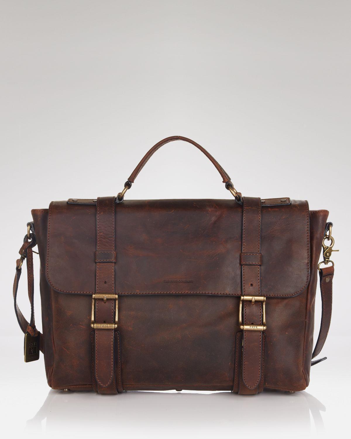 frye logan leather briefcase