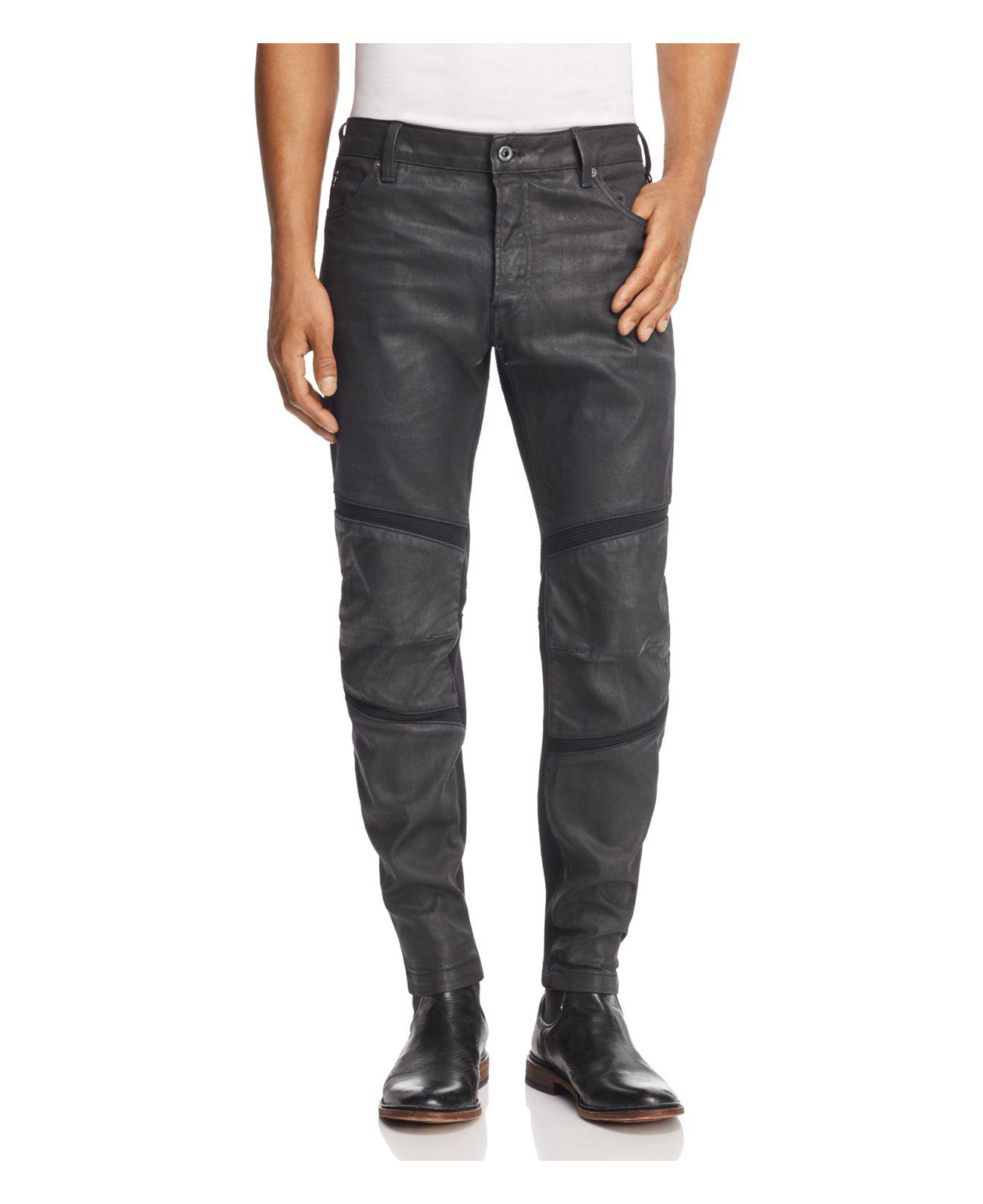 GStar RAW Denim Motac 3d Slim Fit Coated Jeans In Dark Grey in Gray