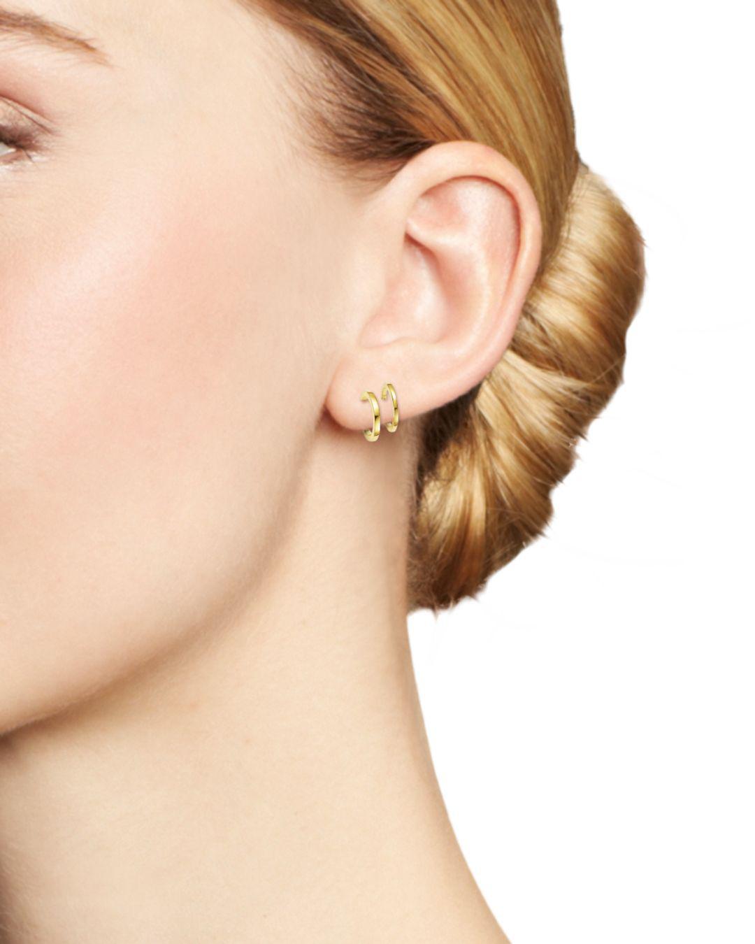 Lyst Zoe Chicco 14k Yellow Gold Double Huggie Hoop Earrings In Lyst Zoe Chicco 14k Yellow Gold Double Huggie Hoop Earrings In Metallic