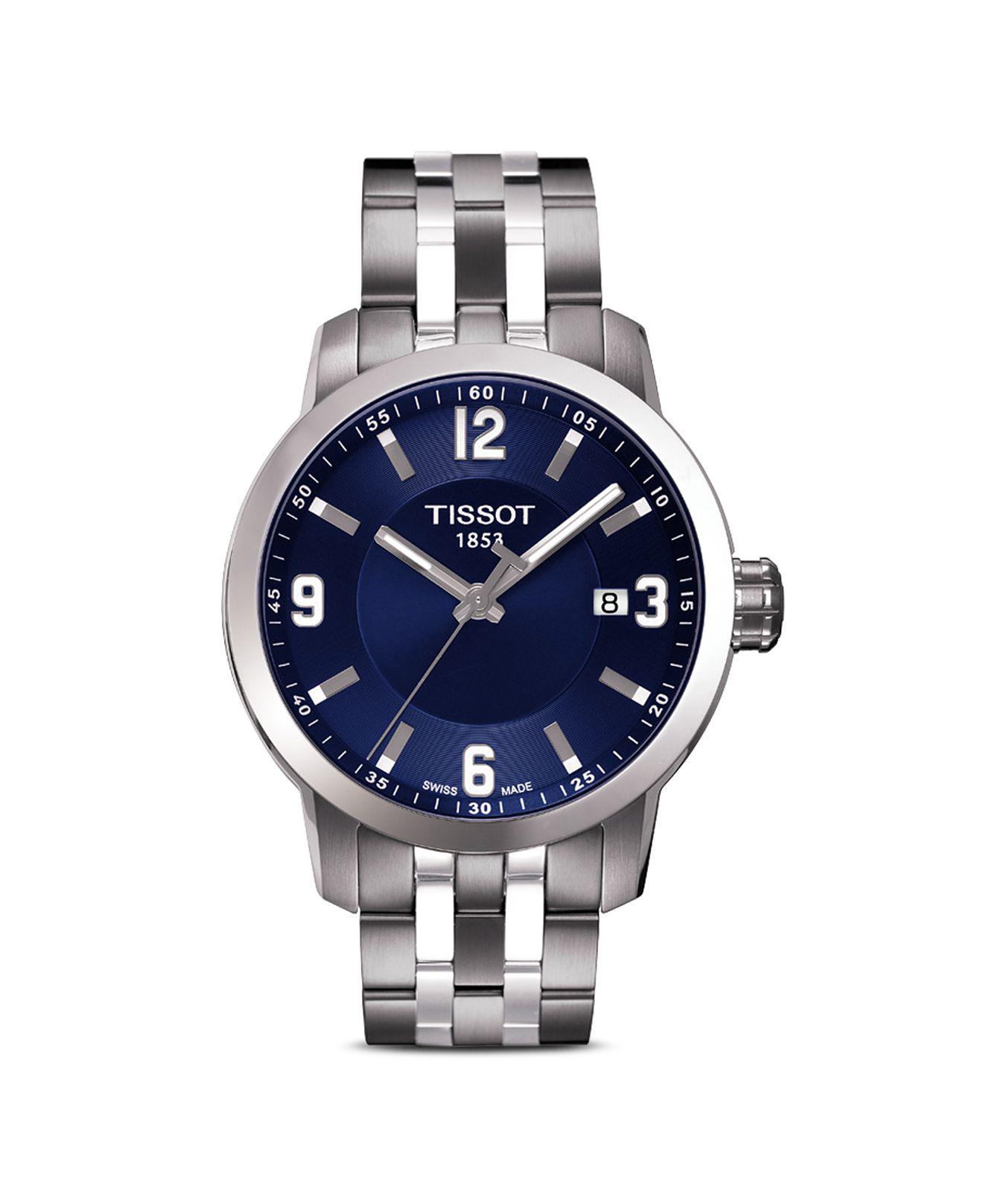 tissot prc 200 chronograph blue dial men's watch