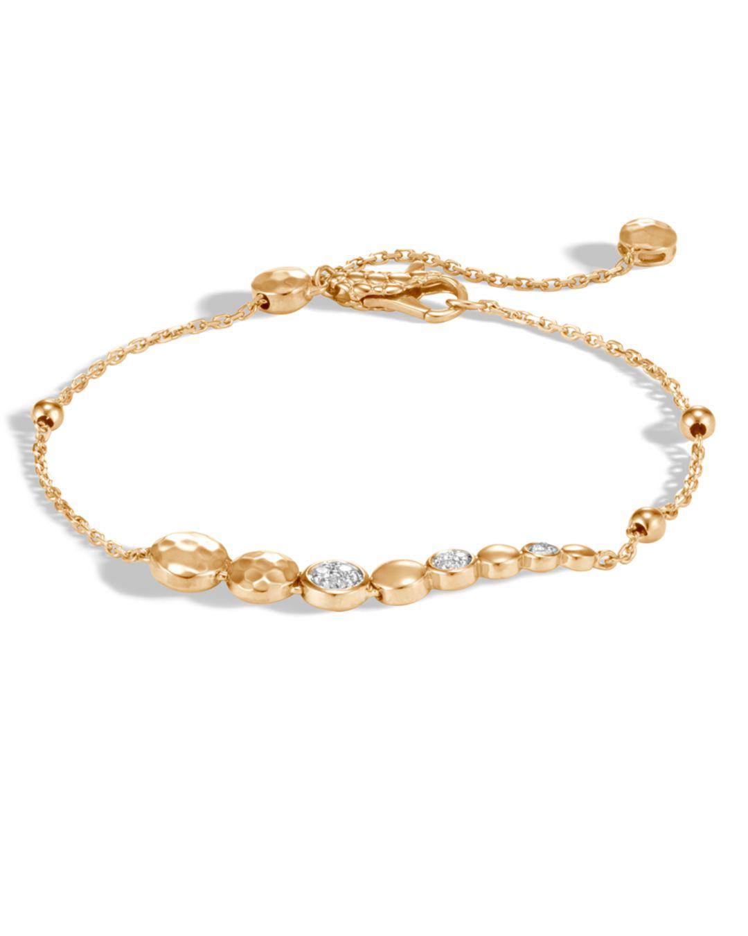 Lyst John Hardy 18k Yellow Gold Dot Hammered Pullthrough Bracelet