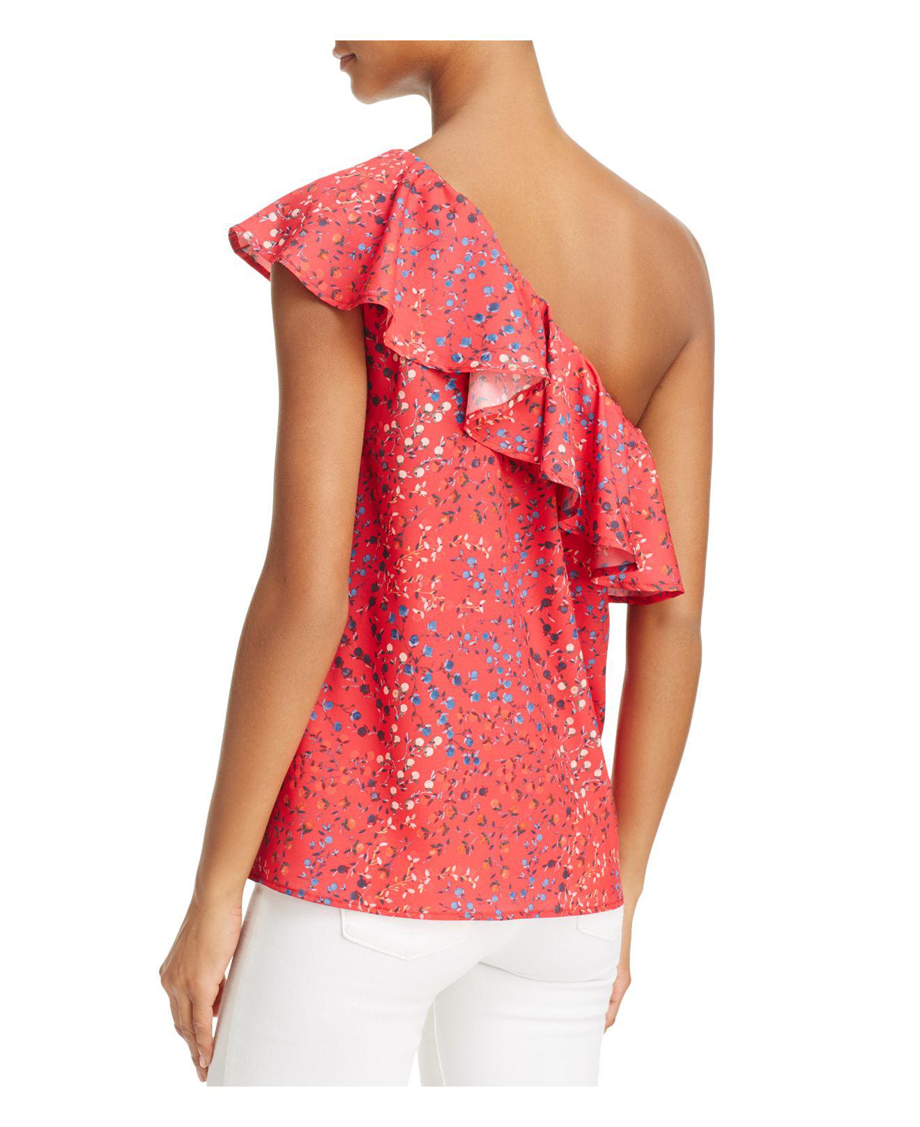 ruffle one shoulder top