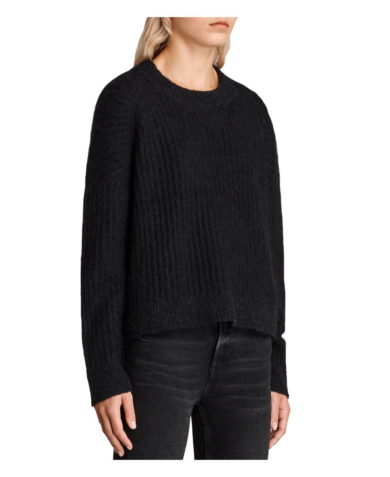 Lyst - Allsaints Ade Cropped Sweater in Black