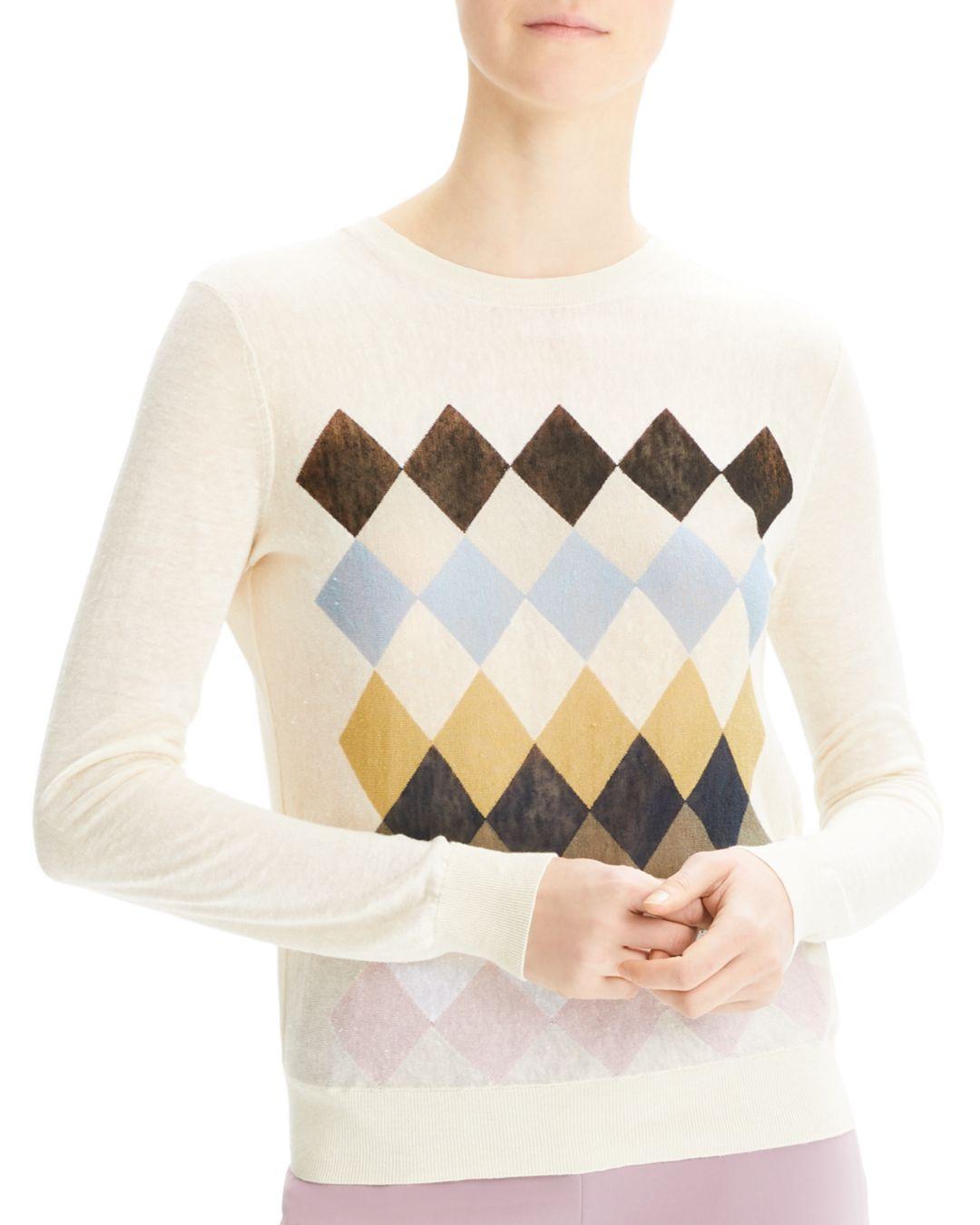 Lyst Theory Diamond Pattern Sweater