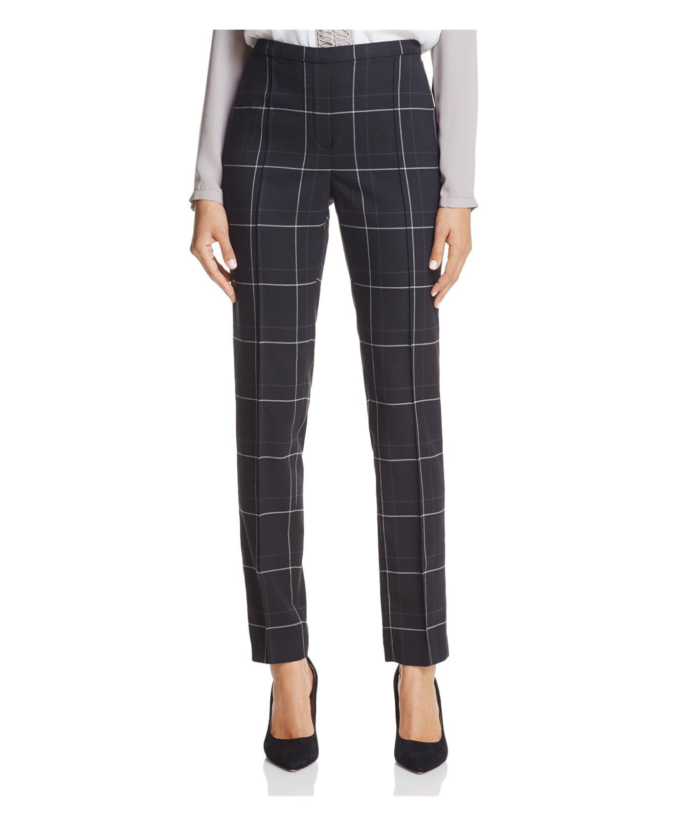 black plaid pants