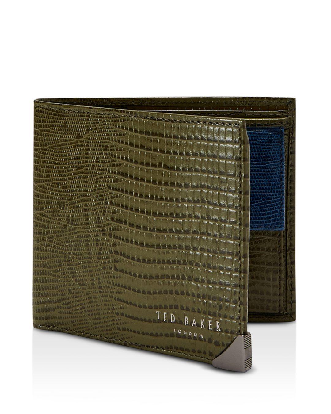 Ted Baker Exotic Print Coin Wallet in Green for Men - Lyst