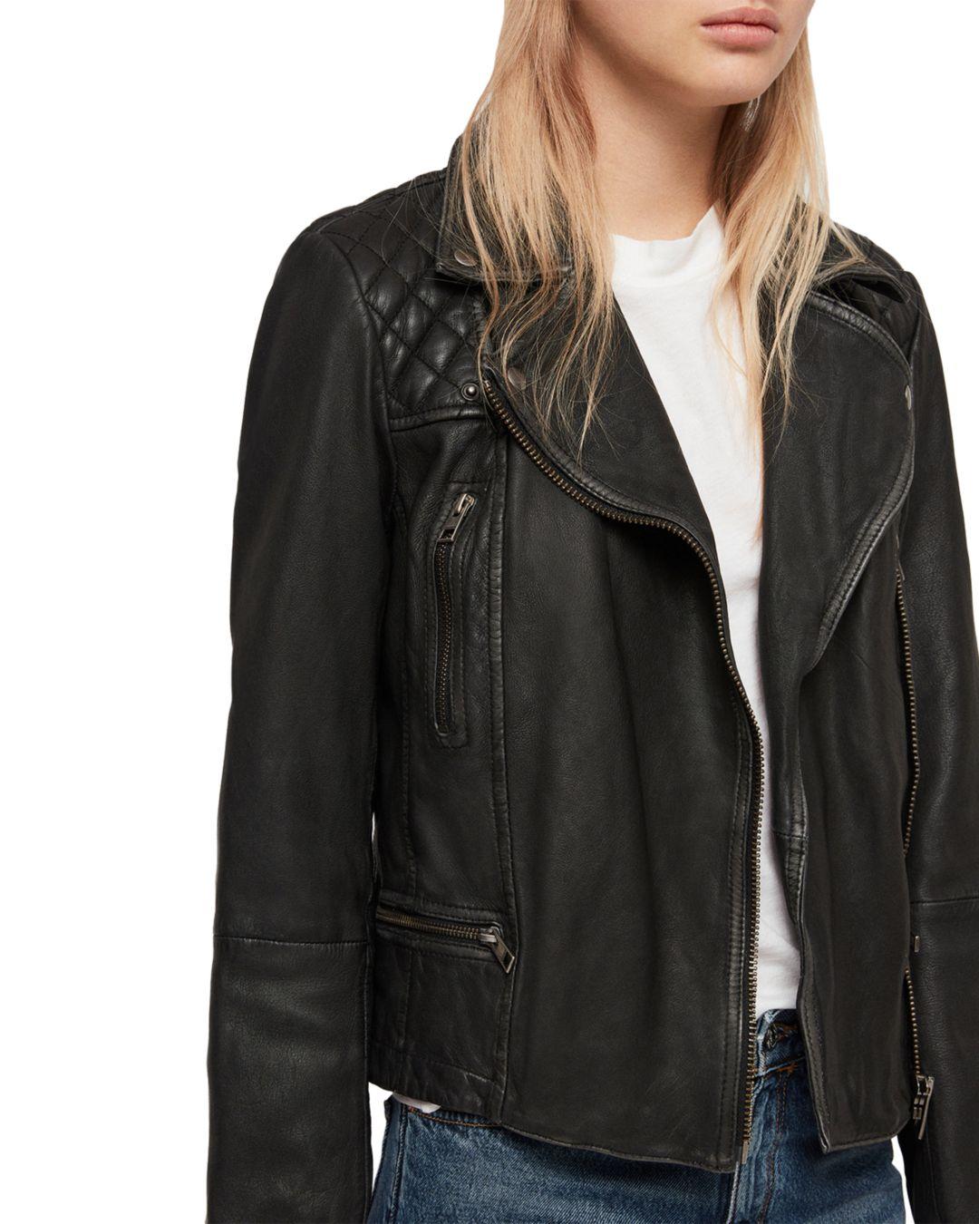 AllSaints Cargo Quilted Leather Biker Jacket in Black Save 38 Lyst