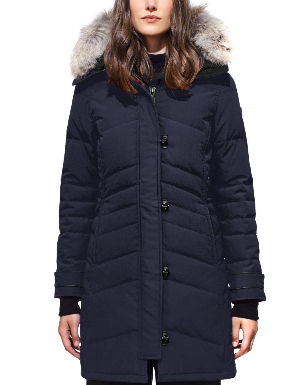 Lyst - Canada Goose Lorette Coyote Fur Trim Down Coat in Blue