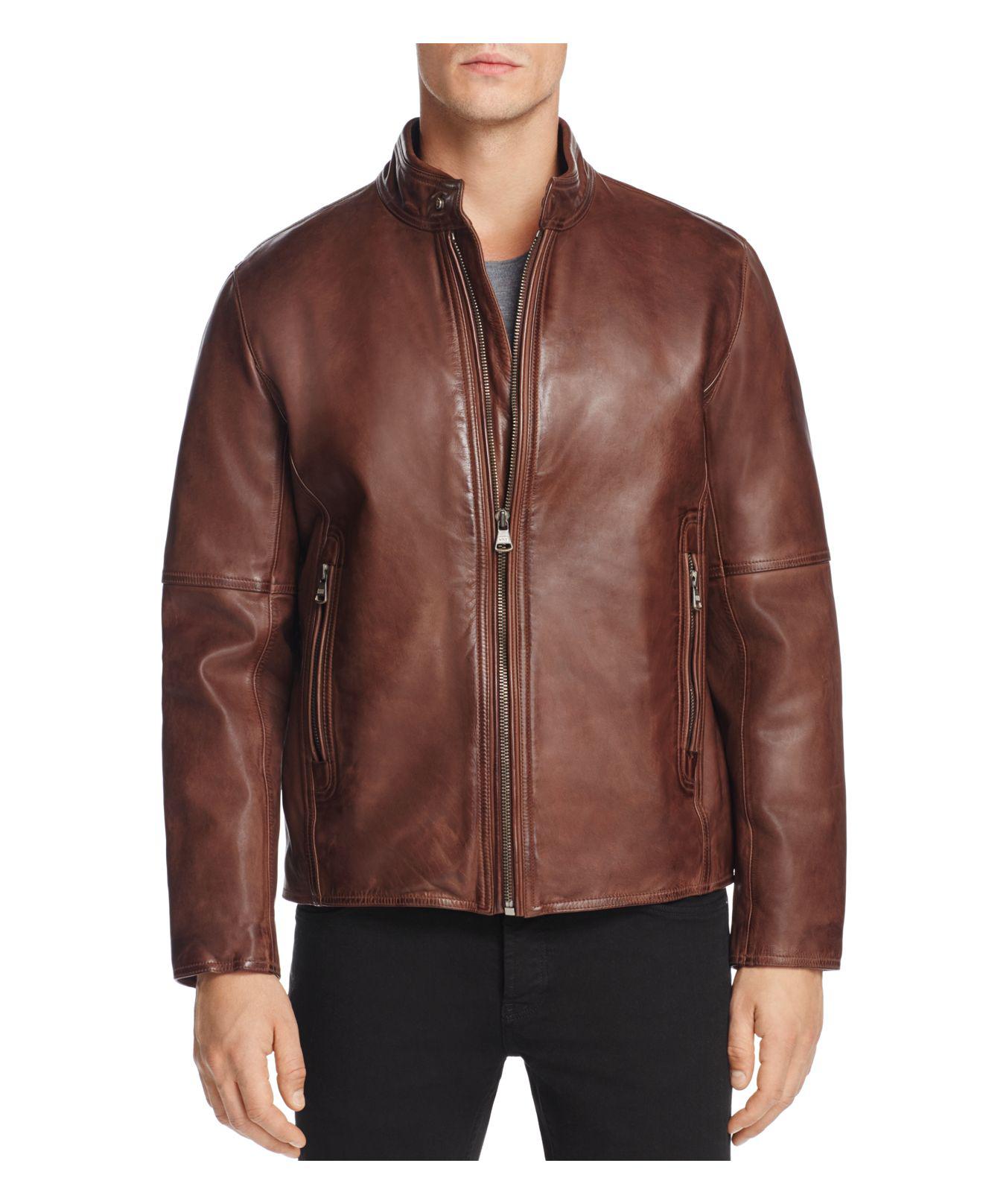 Lyst - Marc New York Emerson Moto Leather Jacket in Brown for Men