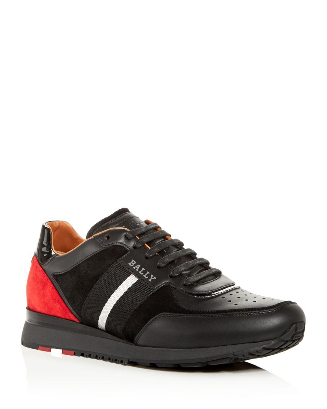 Bally Leather Lace-up Logo Sneakers in Black for Men - Lyst
