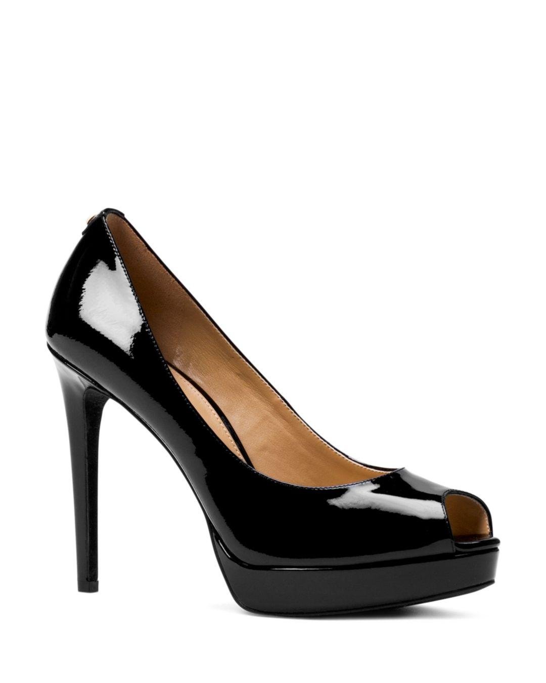 MICHAEL Michael Kors Women's Erika Platform Peep Toe Pumps in Black ...