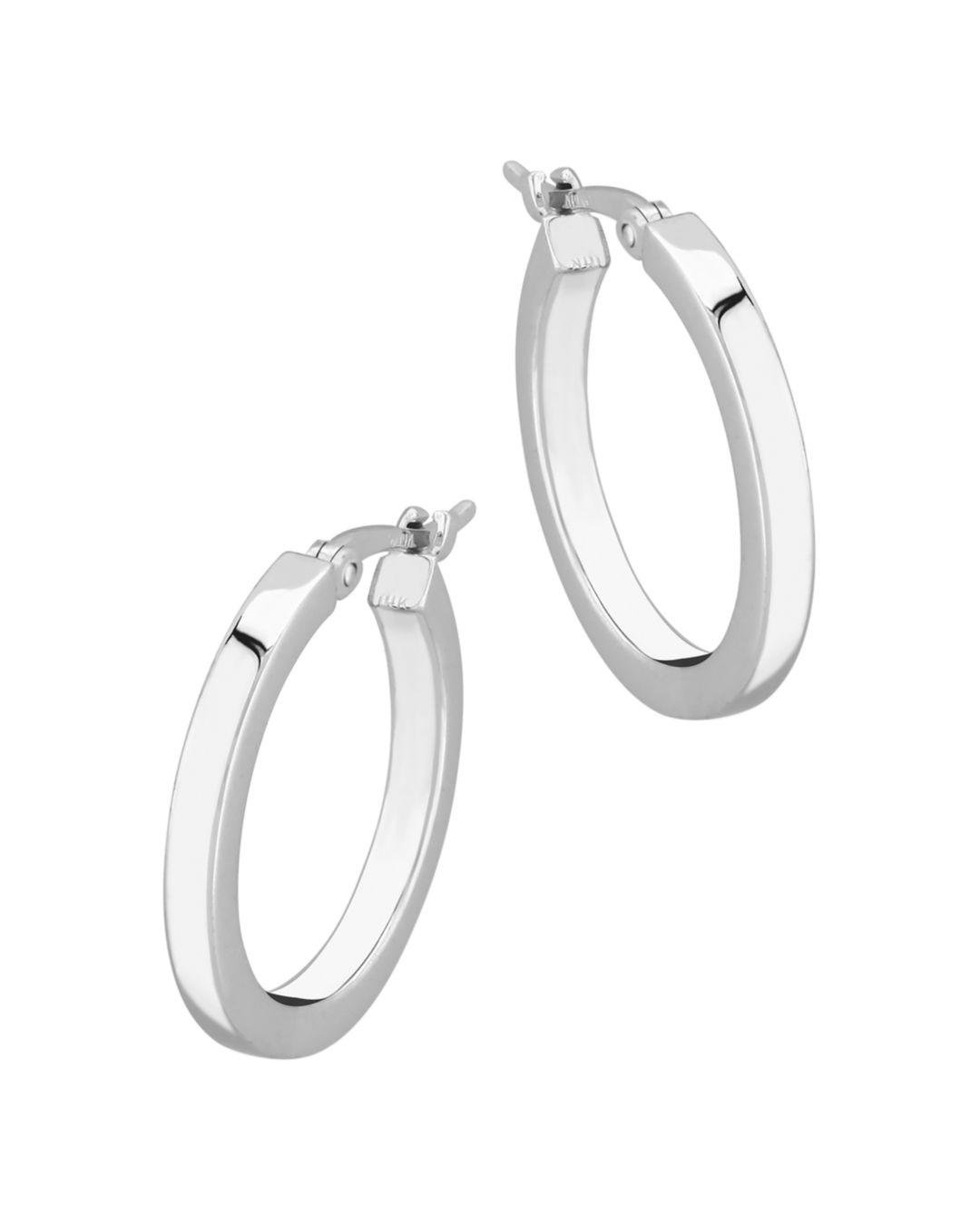 Lyst - Bloomingdale's Small Square Tube Hoop Earrings In 14k White Gold