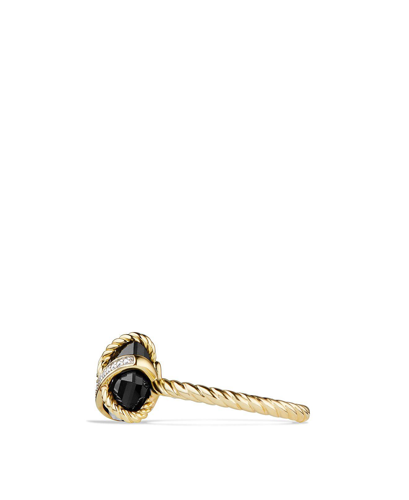 Lyst David Yurman Cable Wrap Ring With Black Onyx & Diamonds In 18k
