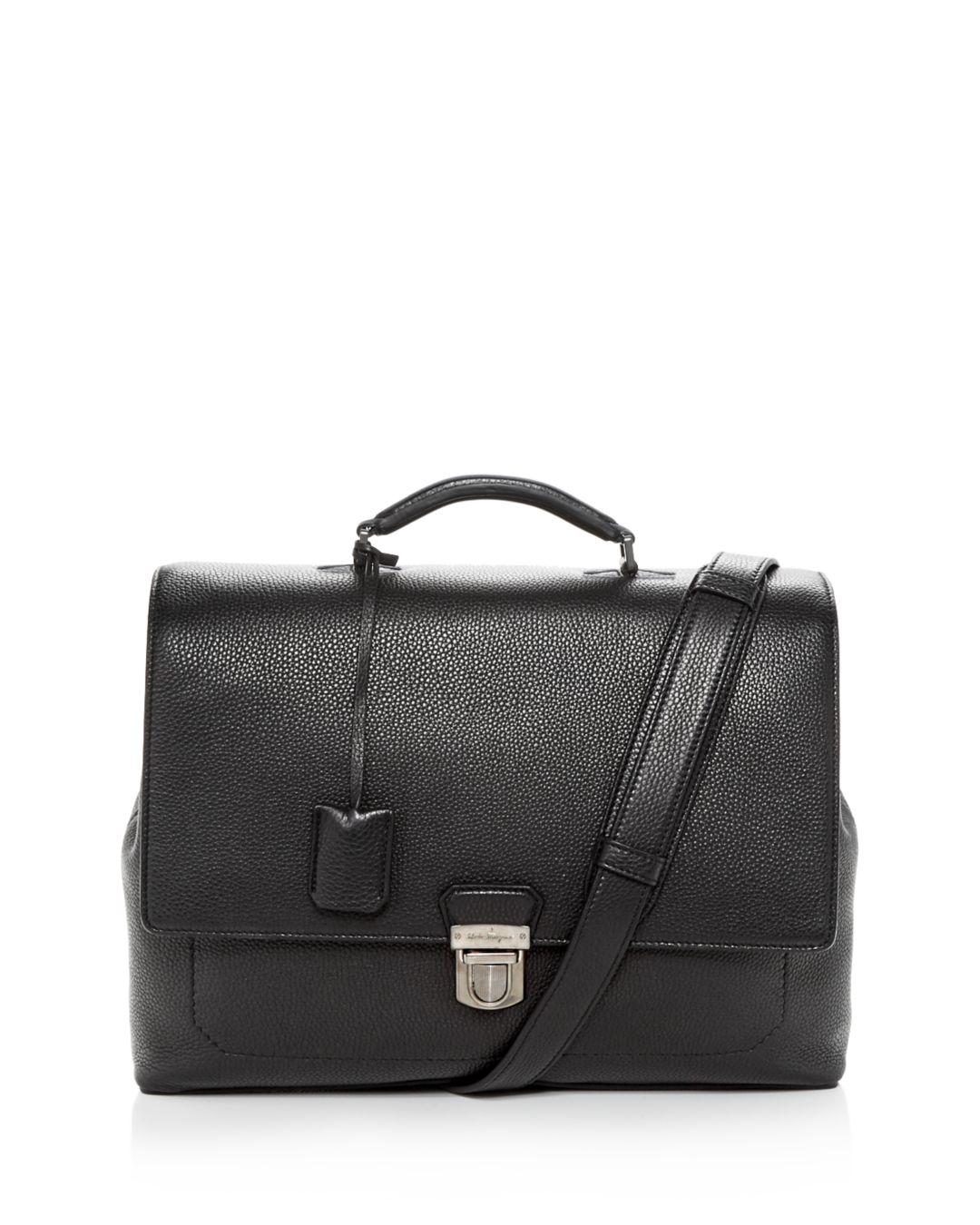 Lyst Ferragamo Firenze Leather Briefcase in Black for Men