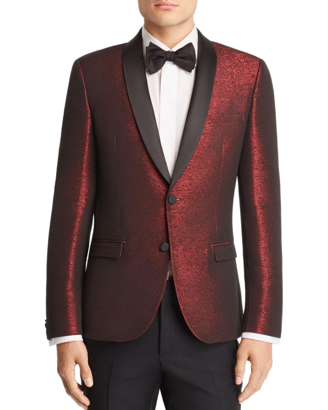 Lyst - Hugo Arti Sparkle Slim Fit Tuxedo Jacket in Red for Men