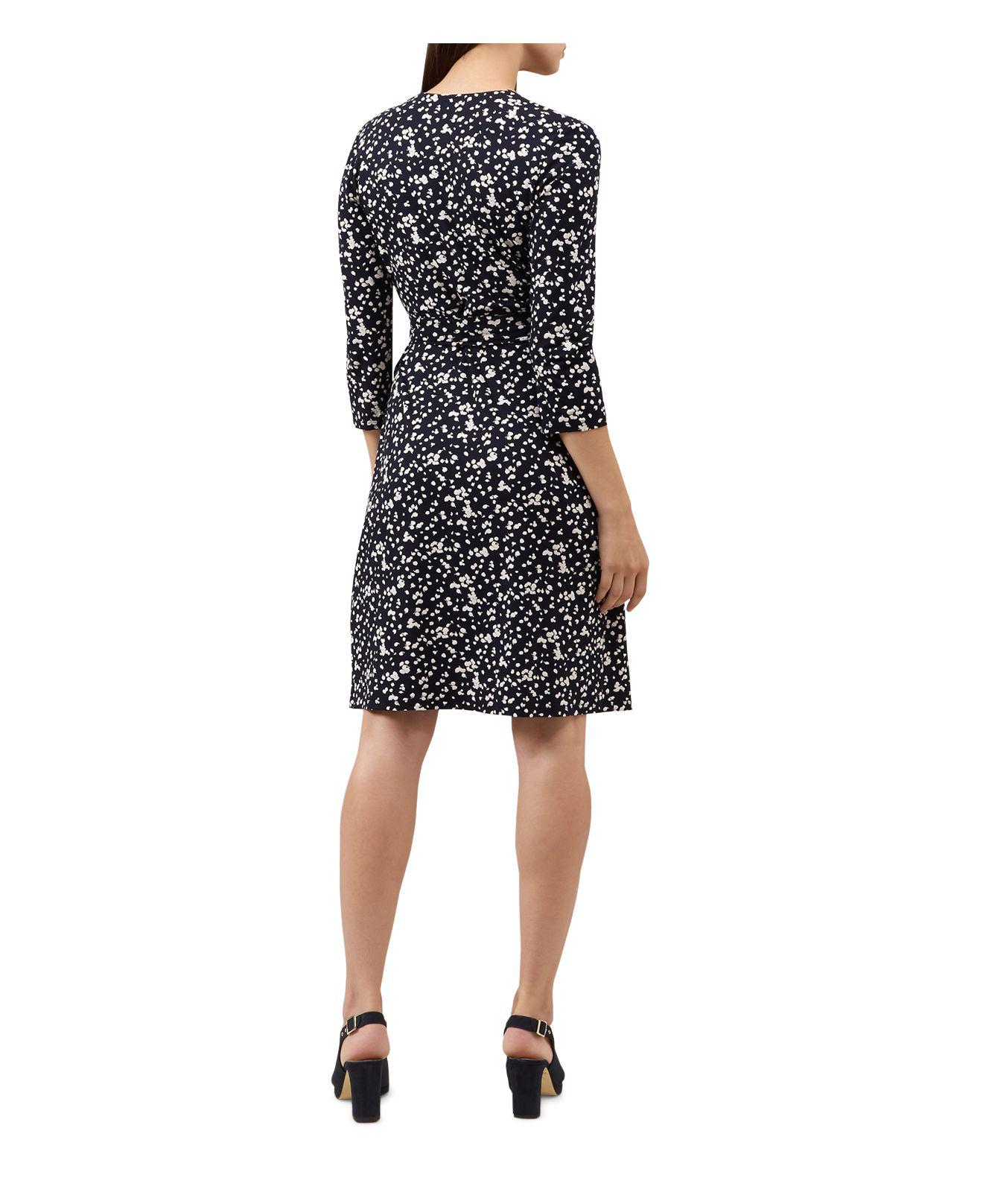 Lyst - Hobbs Sally Petal-print Wrap Dress in Black