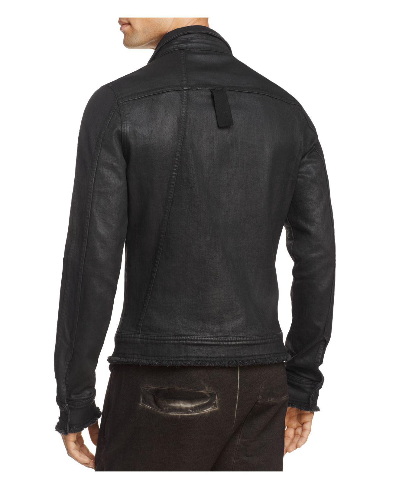 Lyst - Thom Krom Frayed Waxed Denim Jacket in Black for Men