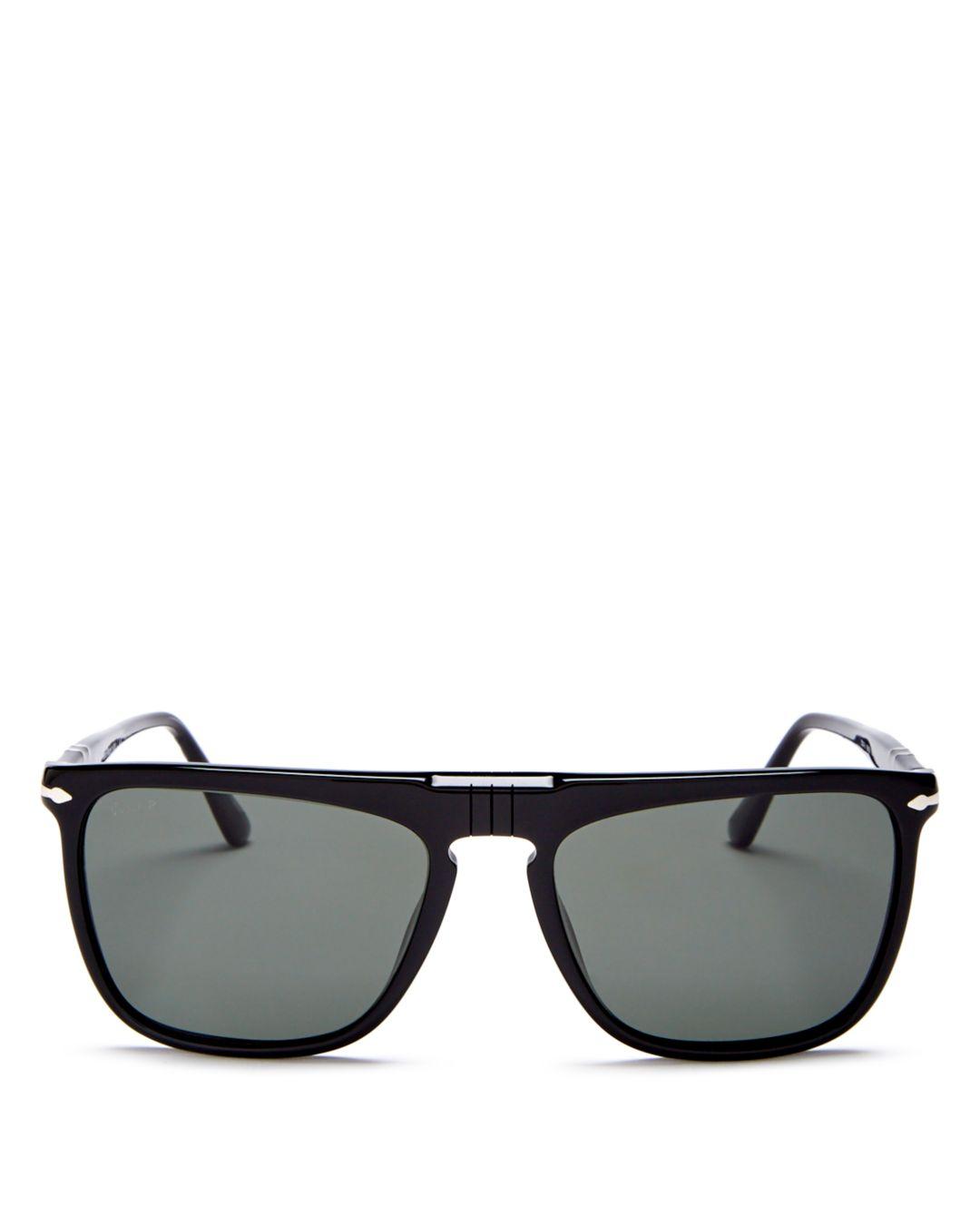 Persol Men S Polarized Square Sunglasses In Black For Men Lyst