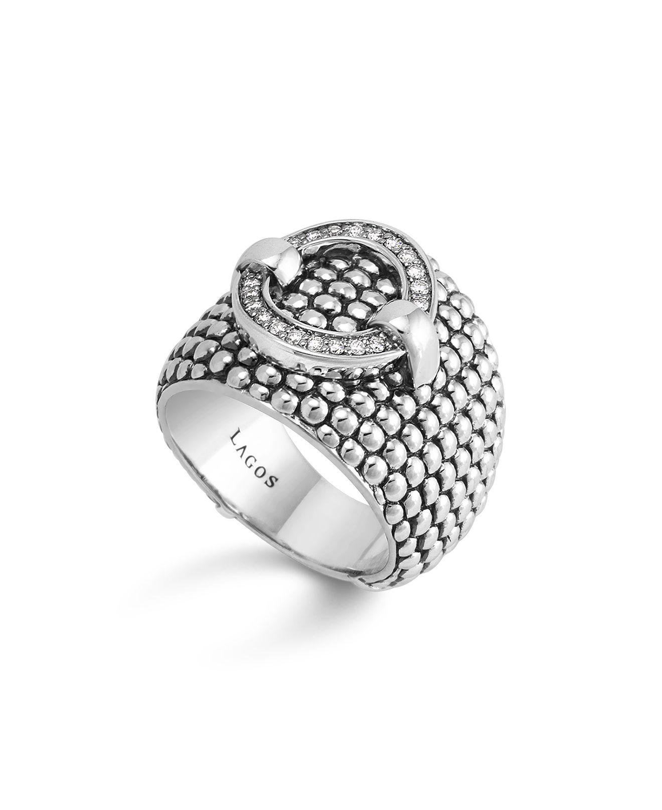 Lagos Enso Diamond Ring In Sterling Silver in Metallic | Lyst