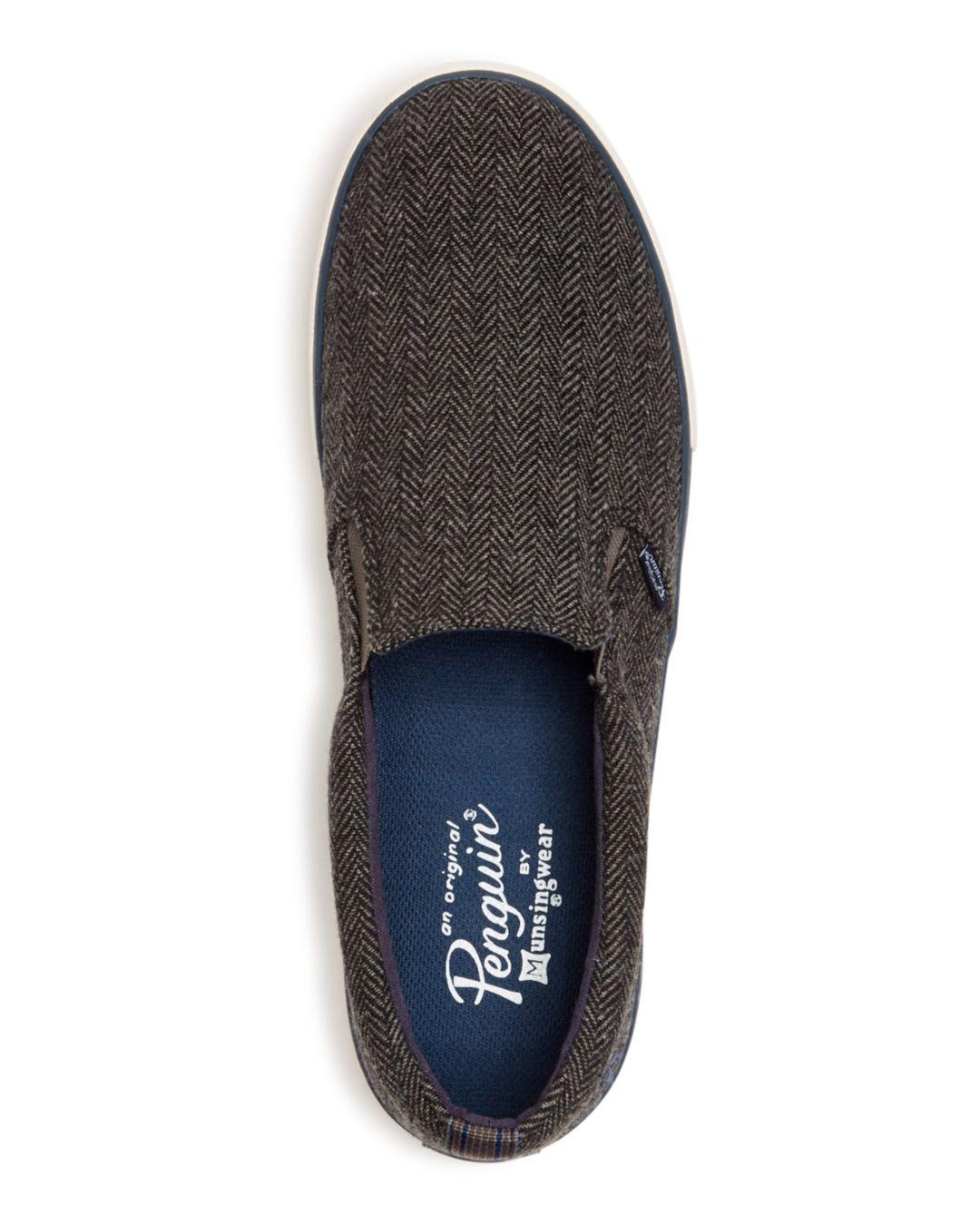 Original Penguin Men's Beckett Herringbone Slip - On Sneakers in Black ...