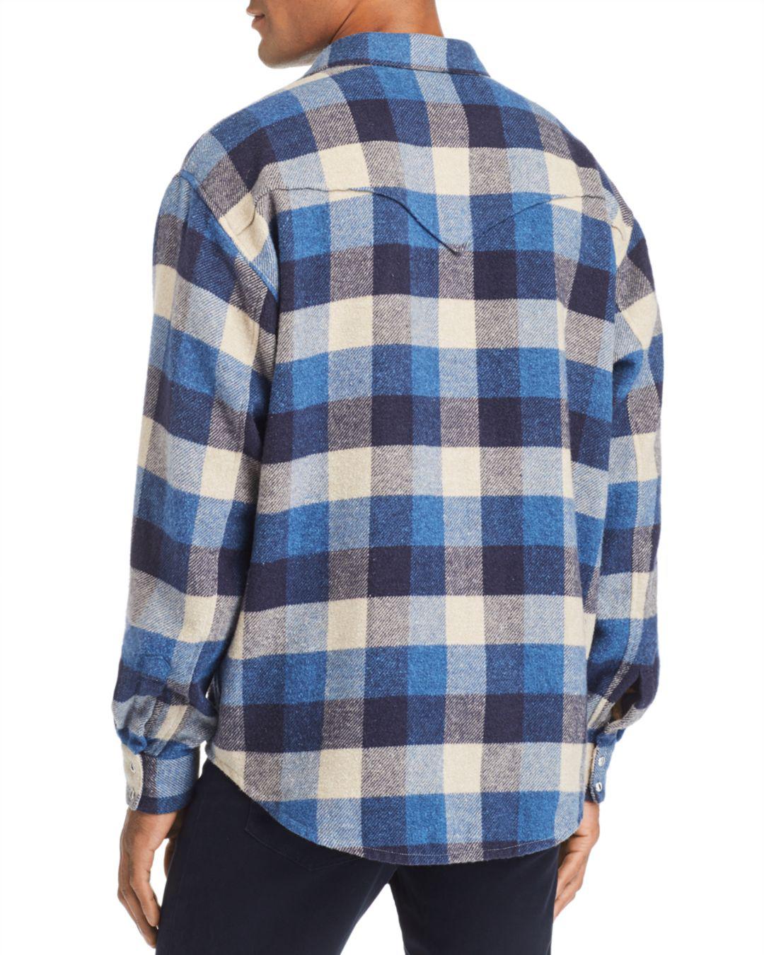 IRO Storytone Oversized-buffalo Plaid Flannel Shirt Jacket in Blue for ...