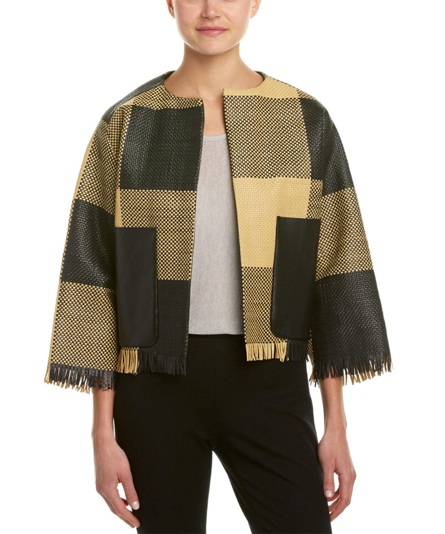 Max Mara Sportmax Leather Jacket In Green Lyst Max Mara Women S Green Sportmax Leather Jacket