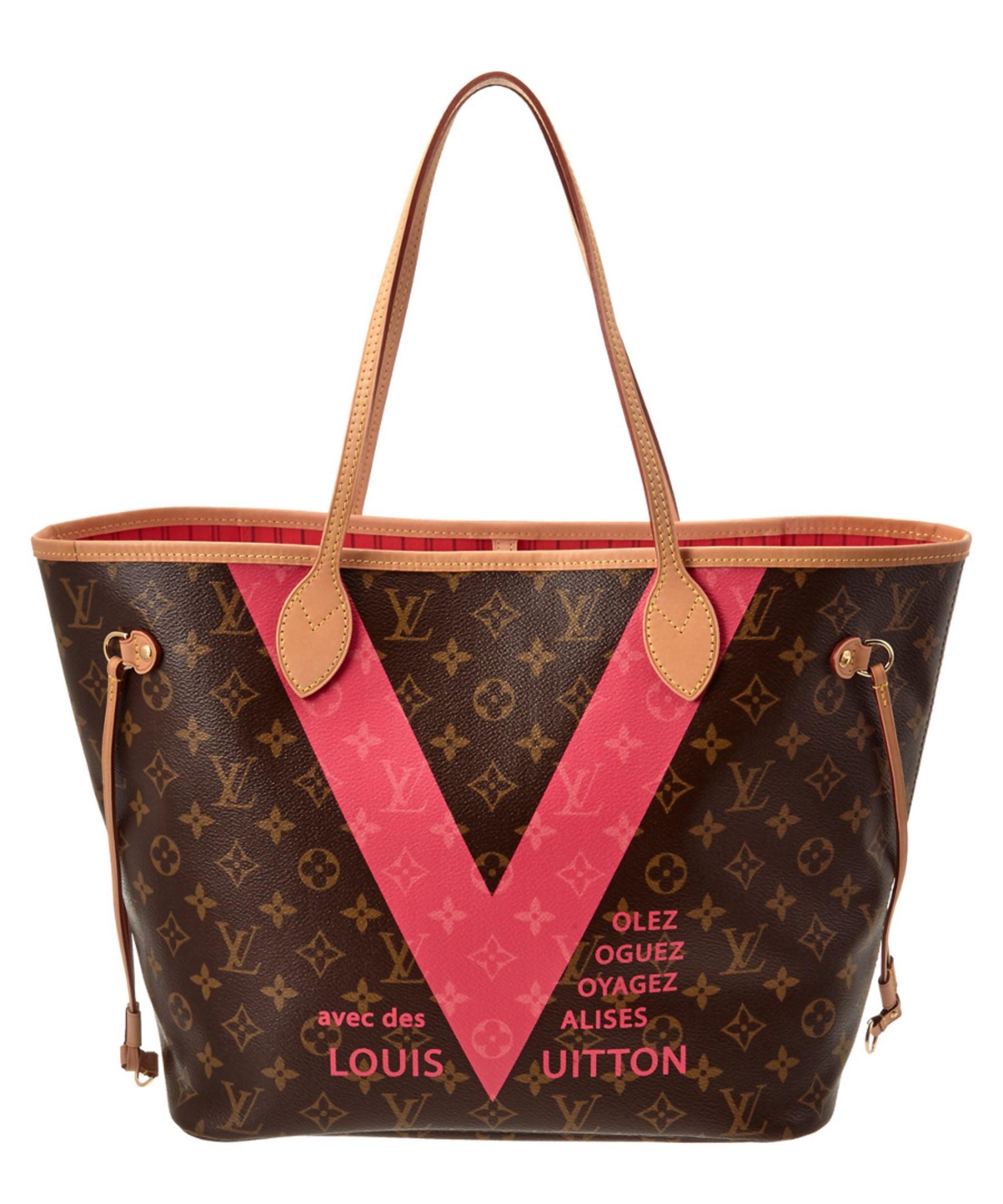 Louis vuitton Limited Edition Pink V Monogram Canvas Neverfull Mm | Lyst